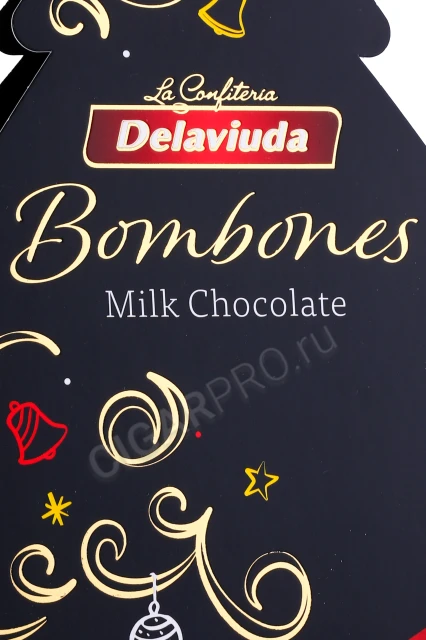 Этикетка Конфеты шоколадные Delaviuda из молочного шоколада Елка 160гр