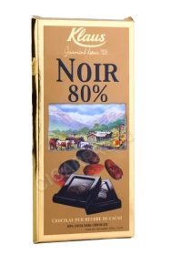 Шоколад Klaus Noir горький 80% какао 100гр
