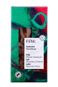 Шоколад Vivani органик молочный с цельным фундуком 26% 100г