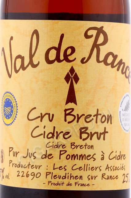 этикетка сидр val de rance cru breton brut 0.25л