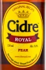 Этикетка Сидр Royal Cidre Яблочный с Грушей 0.33л