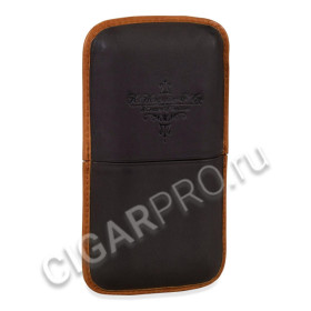 купить футляр gurkha на 3 сигары co1131 black tan