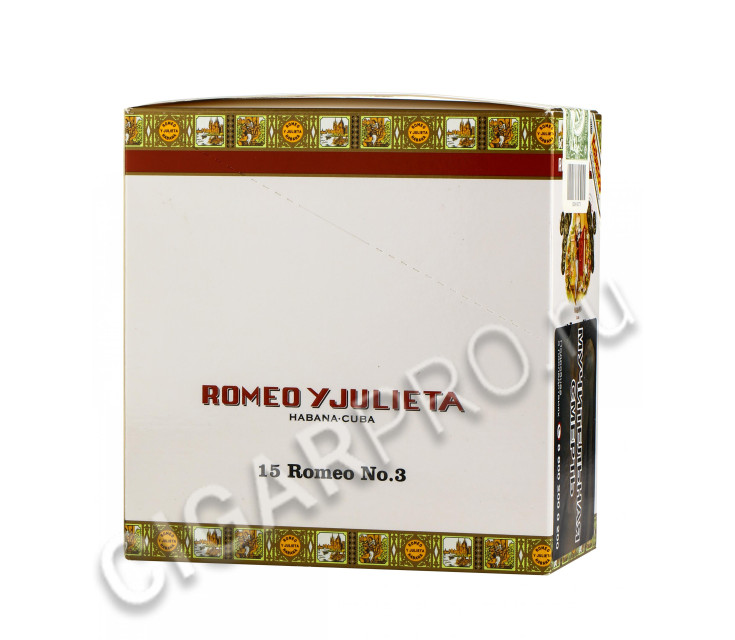 сигары romeo y julieta №3 tubos в картонной пачке