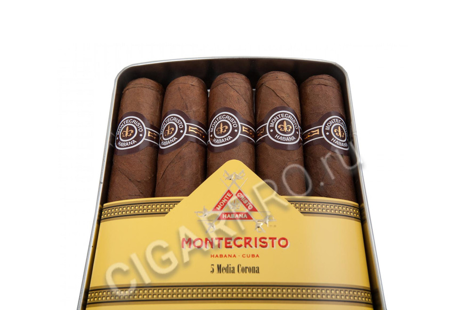 сигары montecristo media corona 5 шт. в металлической пачке