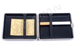Портсигар Stoll на 18 сигарет, натуральная кожа, Бургунди C09-12 в Подарочной коробке