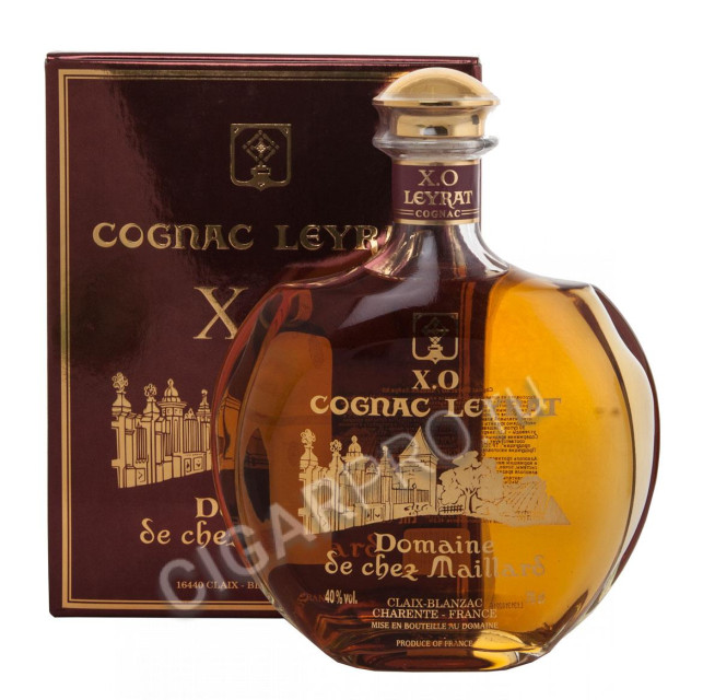 leyrat xo decanter 0.7l gift box коньяк лейра хо 0.7 л. графин в п/у