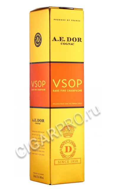 подарочная упаковка коньяк cognac a e dor vsop 0.35л