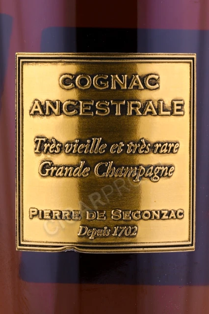 Этикетка Коньяк Пьер де Сегонзак Ансестраль Гранд Шампань 0.7л