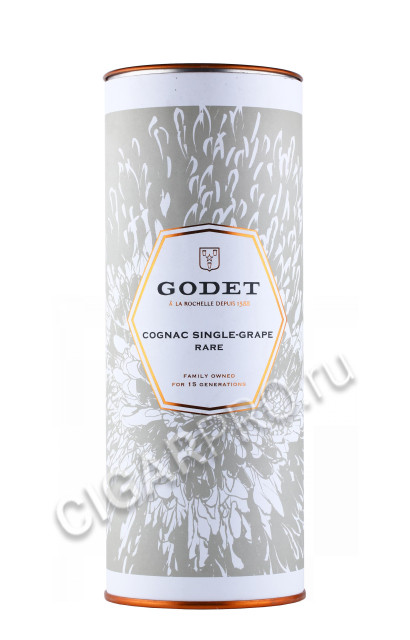 подарочная туба коньяк godet single grape rare folle blanche 10 years 0.7л