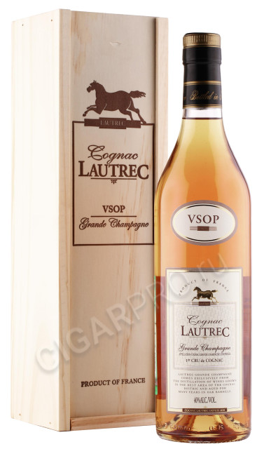 коньяк lautrec vsop 0.7л в деревянной упаковке