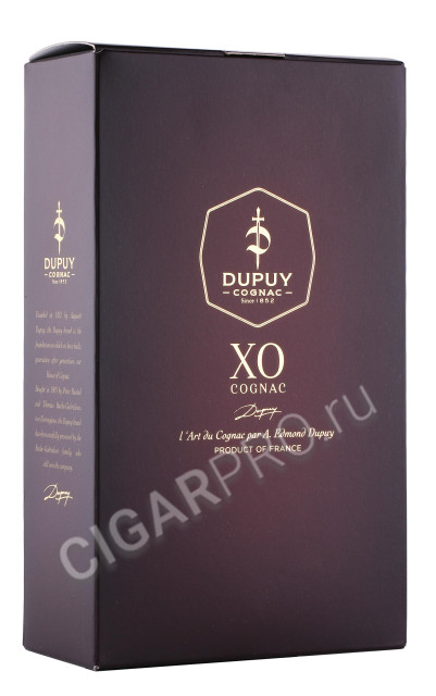 подарочная упаковка коньяк dupuy xo in decanter 0.7л