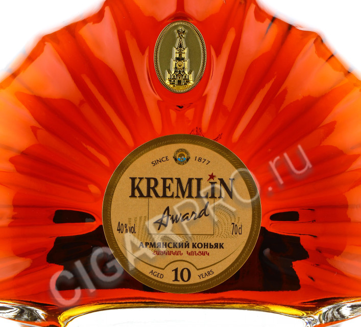 этикетка kremlin award 10 years 0.7 l