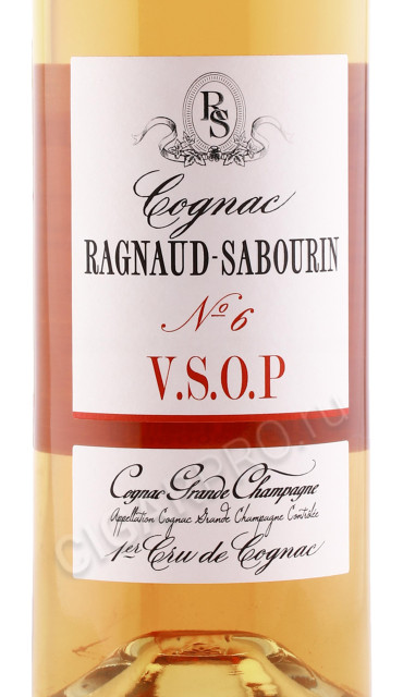 этикетка коньяк ragnaud sabourin №6 vsop 0.7л