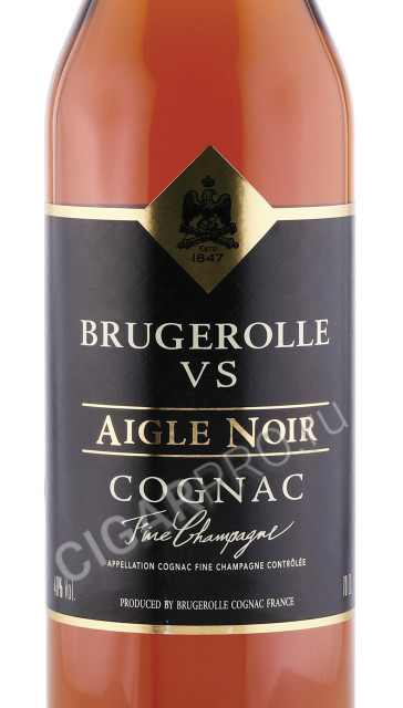 этикетка коньяк brugerolle aigle noir 0.7л