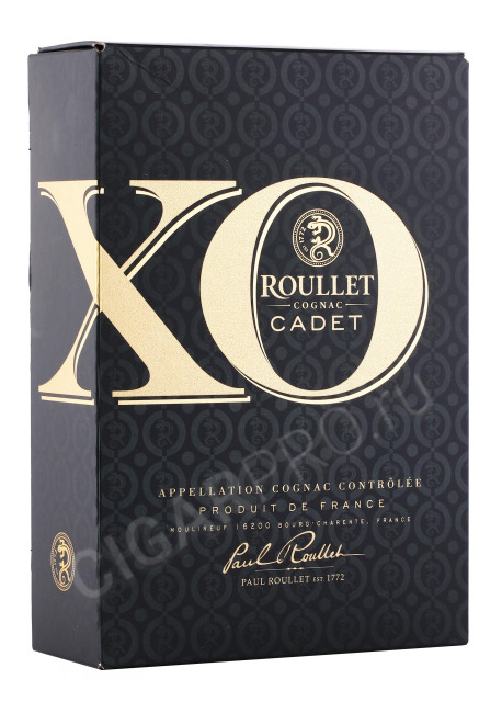 подарочная упаковка коньяк roullet cadet xo 0.7л