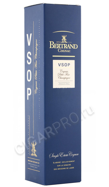 подарочная упаковка коньяк bertrand petite fine champagne vsop 0.7л