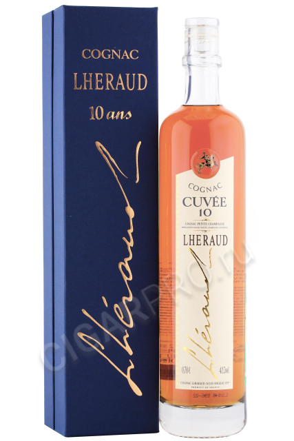 коньяк lheraud cuvee 10 years 0.7л в подарочной упаковке