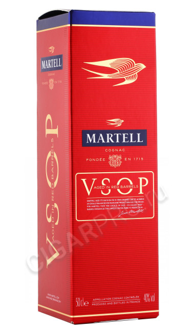 подарочная упаковка коньяк martell vsop aged in red barrels 0.5л