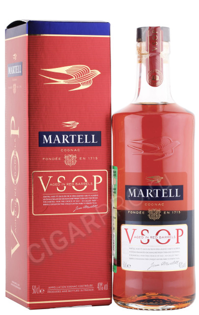 коньяк martell vsop aged in red barrels 0.5л в подарочной упаковке