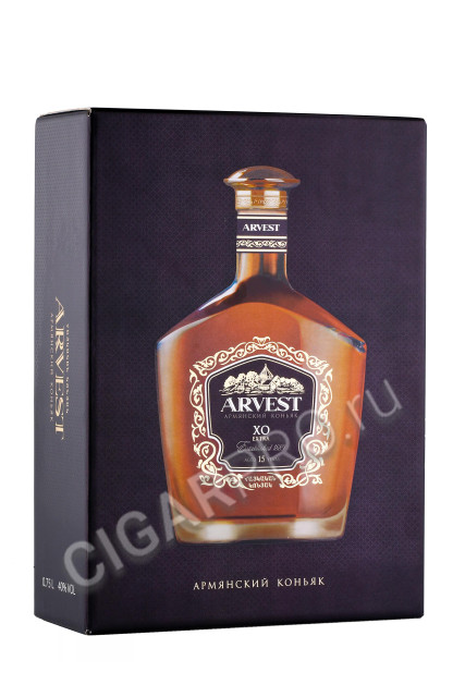 подарочная упаковка коньяк cognac arvest xo extra 15 years 0.75л