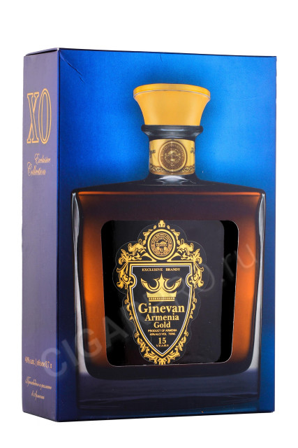 подарочная упаковка коньяк ginevan armenia gold 0.7л