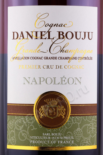 этикетка коньяк daniel bouju napoleon 15 years 0.7л