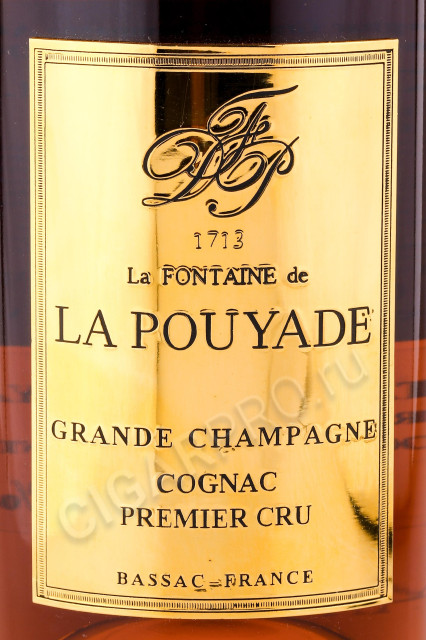 этикетка французский коньяк la fontaine de la pouyade golden label 0.7л