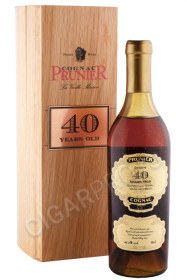 коньяк prunier grand champagne 40 years 0.7л в деревянной упаковке