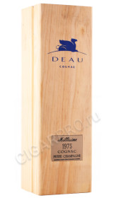 деревянная упаковка коньяк deau petit champagne 1975г 0.7л