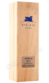 деревянная упаковка коньяк deau petit champagne 1975г 0.7л
