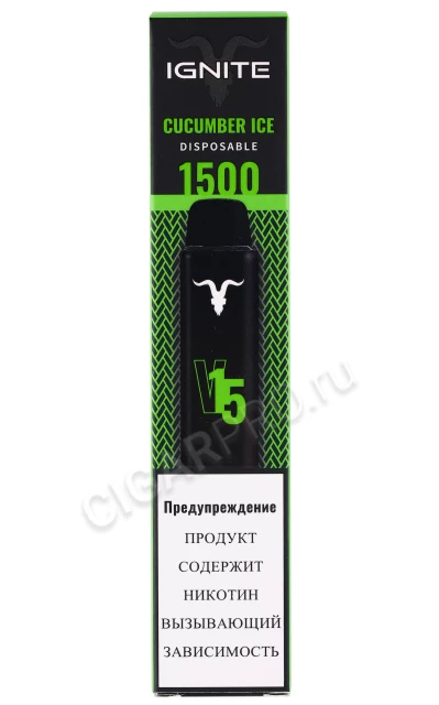 Электронная сигарета Ignite V15 Cucumber Ice 1500