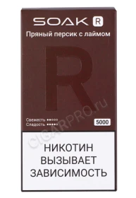 Электронная сигарета SOAK R 5000 Пряный персик с лаймом