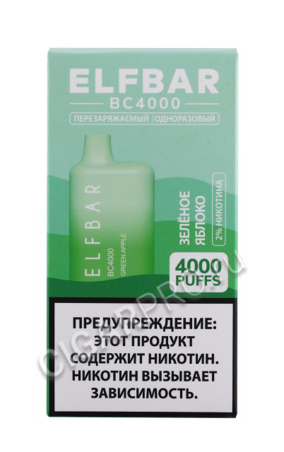 электронная сигарета elf bar bc4000 green apple