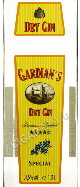 этикетка gardians dry gin 1 l