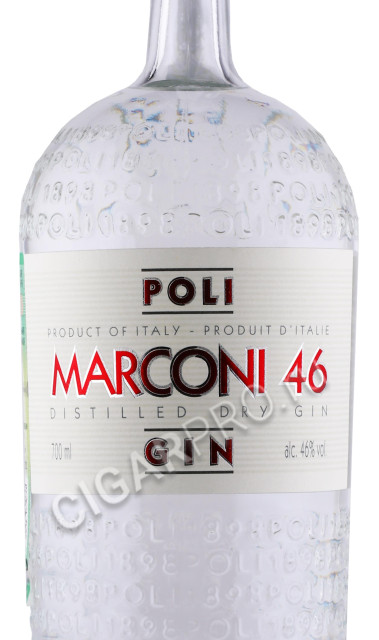 этикетка джин poli marconi 46 0.7л