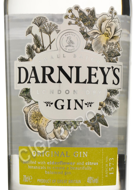 этикетка darnleys original gin 0.7 l