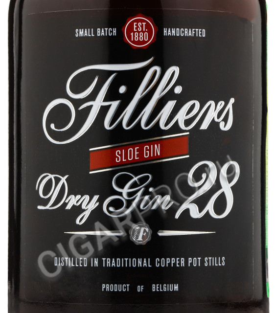 этикетка filliers dry gin 28 sloe gin 0.5 l