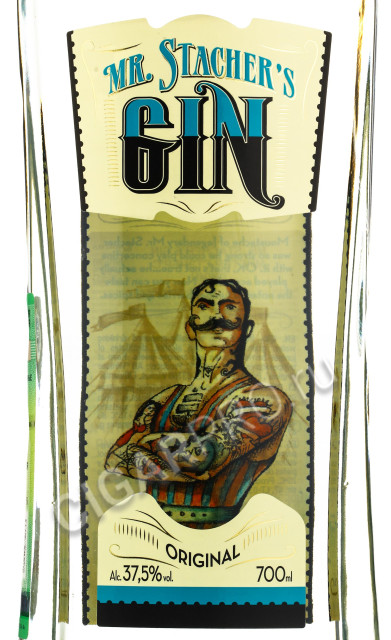 этикетка mr. stacher's gin vilniaus 0.7 l