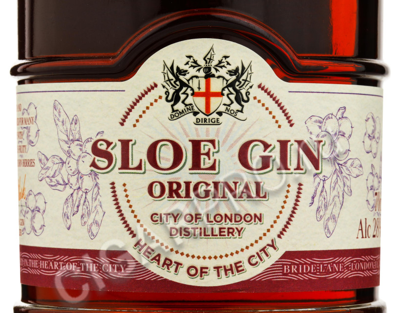 этикетка city of london sloe gin 0.7 l