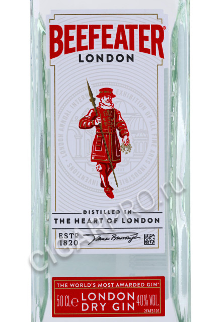 этикетка джин beefeater london dry gin 0.5л