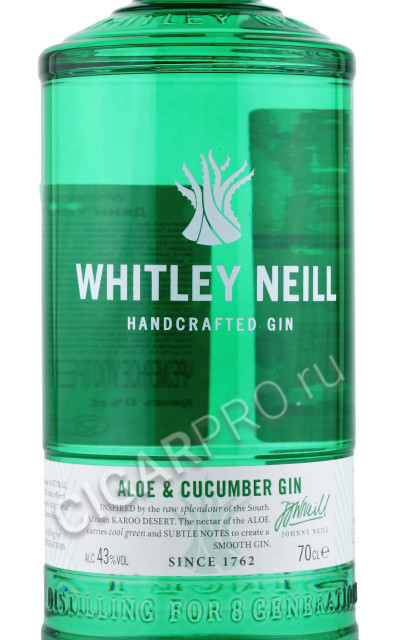 этикетка джин whitley neill aloe & cucumber 0.7л