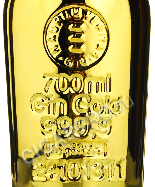 этикетка gold 999.9 gin finest blend 0.7 l