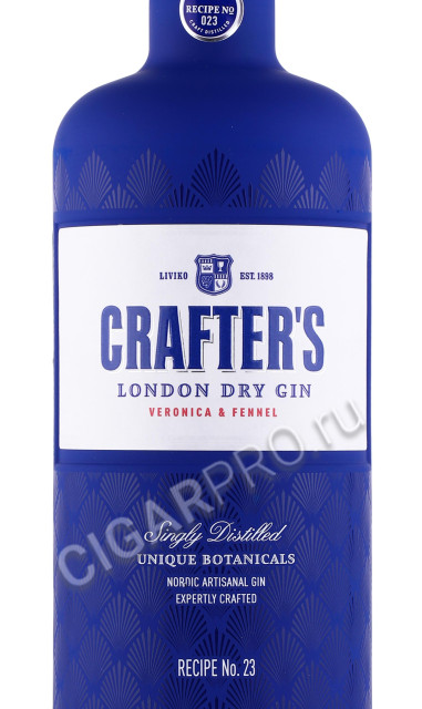 этикетка джин crafters london dry gin 0.7л