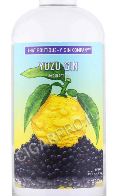 этикетка джин that boutique y gin company yuzu 0.7л