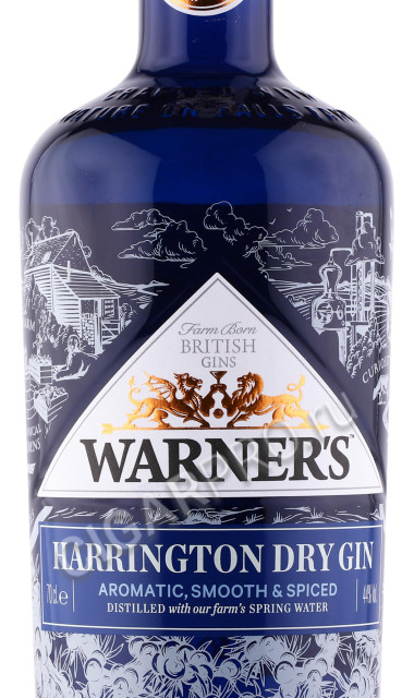 этикетка джин warners harrington dry gin 0.7л