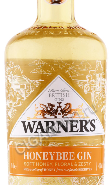 этикетка джин warners honeybee gin 0.7л