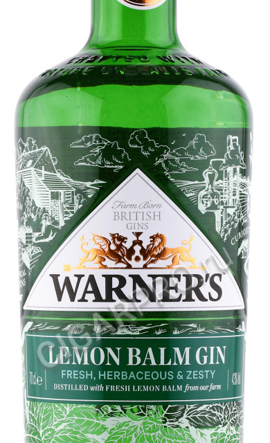 этикетка джин warners lemon balm gin 0.7л