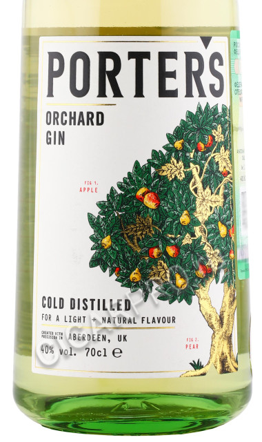 этикетка джин porters orchard gin 0.7л