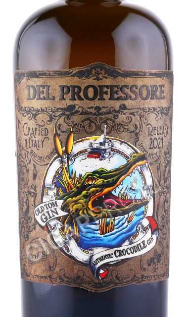 этикетка джин gin del professore crocodile 0.7л