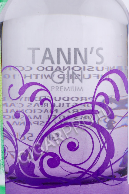 этикетка tanns premium gin botanicals 0.05л